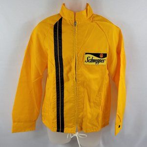 Schweppes Soda Vintage Jacket Light Windbreaker Nylon Black Mens size Small